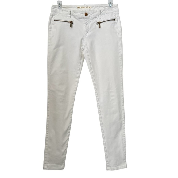 Michael Kors Skinny White Stretch Jeans Size 2 - Picture 1 of 8